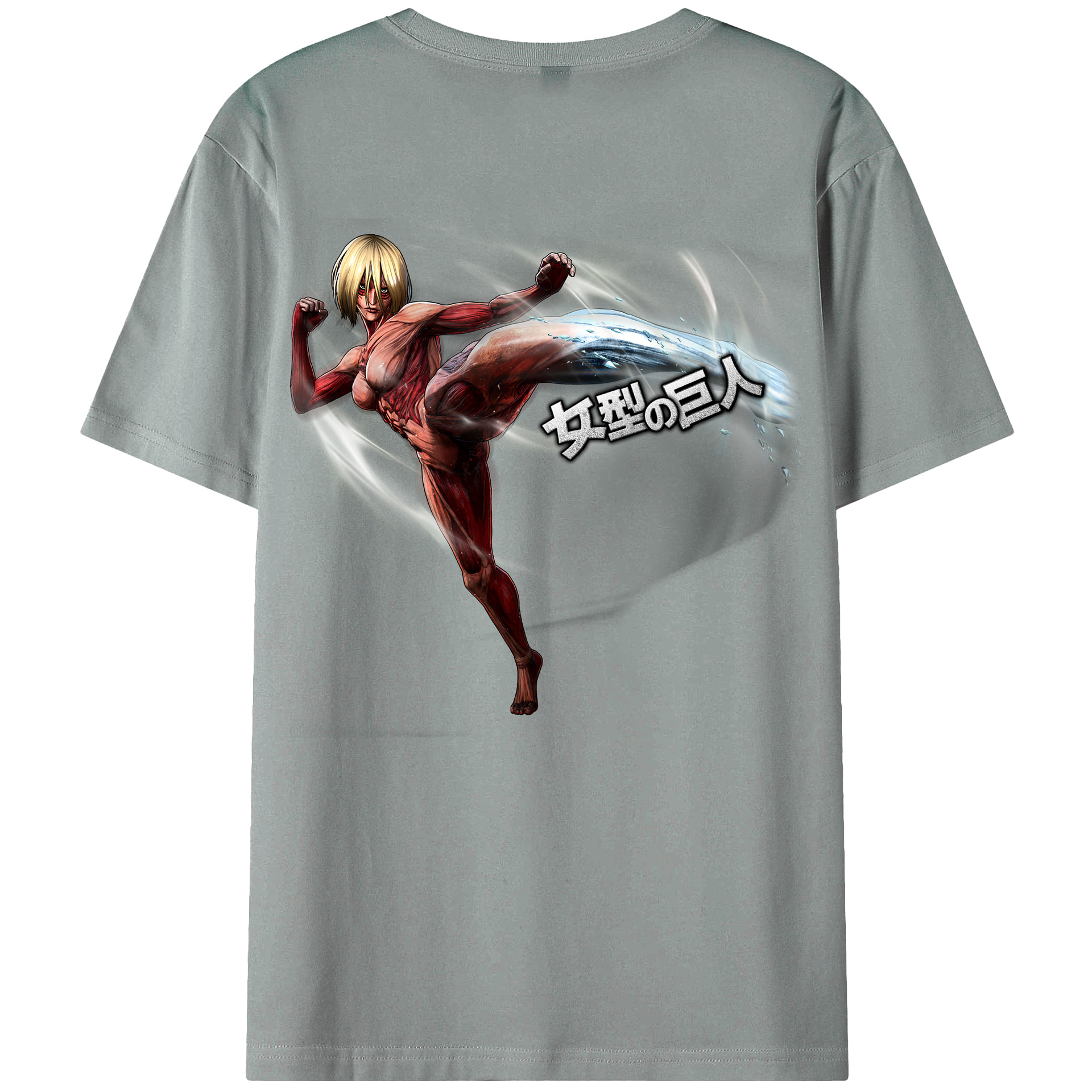 （画像用） 進撃の巨人 Attack on Titan 綿100％ メンズ半袖Tシャツ（バックプリント） 通気性